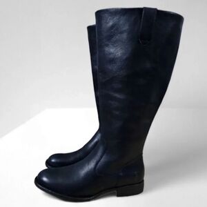 Born Shaunie Knee High Boot Womens 6 Extended Calf Black Leather Tall Fall NEW